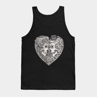 Skeletons lovers vintage art. Tank Top